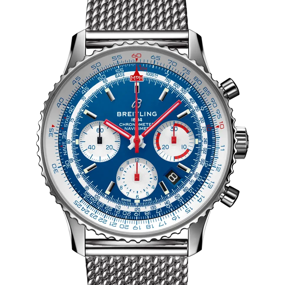 Breitling Navitimer B01 Chronograph 43 American Airlines, 43 mm, stainless steel, blue dial
