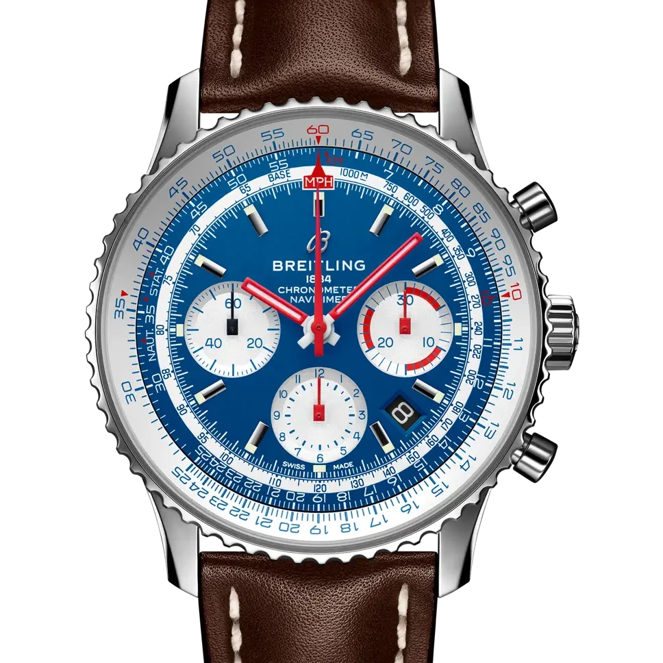 Breitling Navitimer B01 Chronograph 43 American Airlines, 43 mm, stainless steel, blue dial