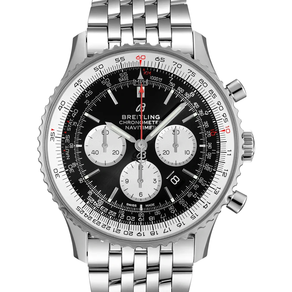 Breitling Navitimer B01 Chronograph 46, 46 mm, stainless steel, black dial