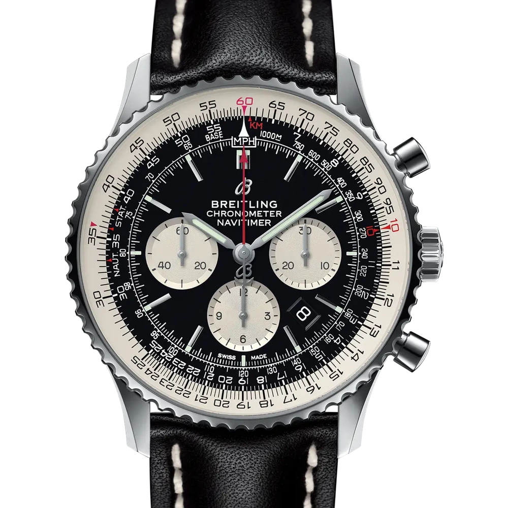 Breitling Navitimer B01 Chronograph 46, 46 mm, stainless steel, black dial