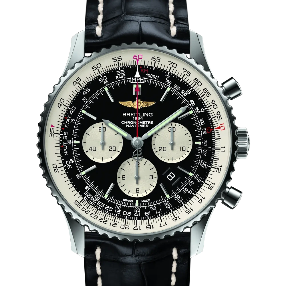 Breitling Navitimer B01 Chronograph 46, 46 mm, stainless steel, black dial