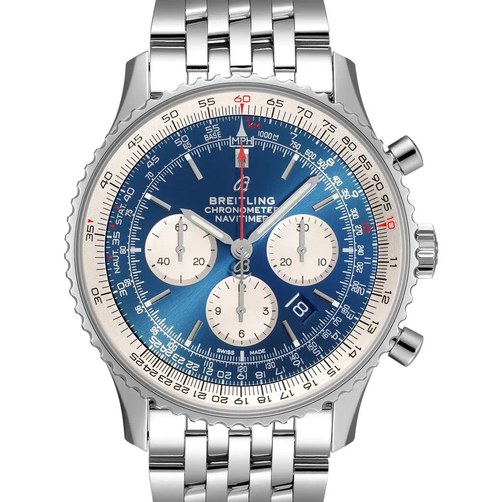 Breitling Navitimer B01 Chronograph 46, 46 mm, stainless steel, blue dial