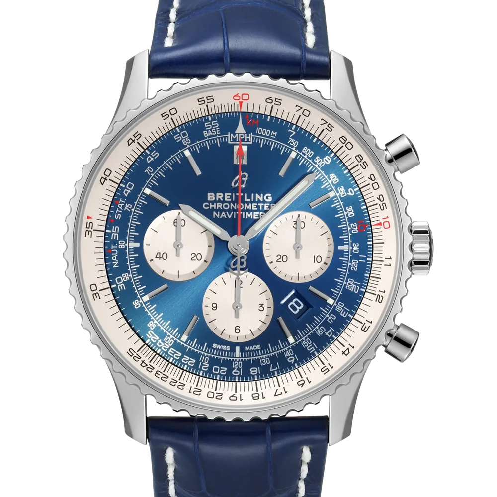 Breitling Navitimer B01 Chronograph 46, 46 mm, stainless steel, blue dial