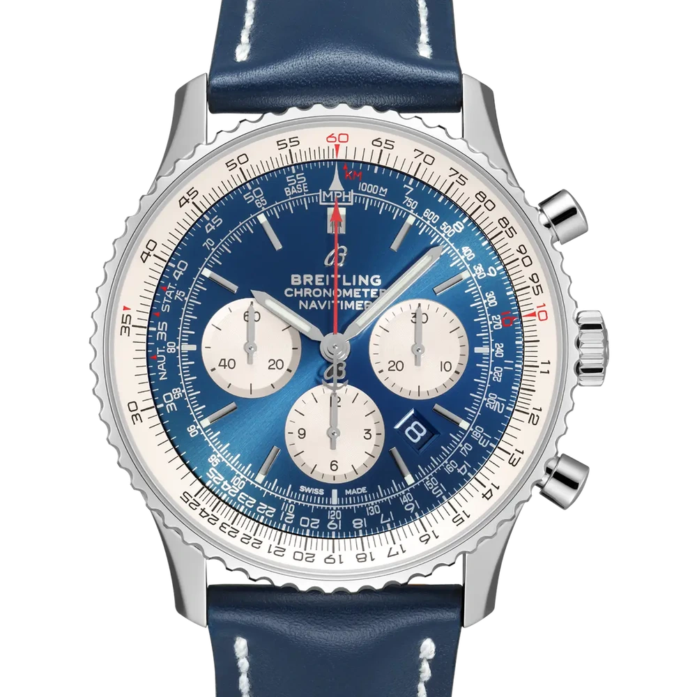 Breitling Navitimer B01 Chronograph 46, 46 mm, stainless steel, blue dial