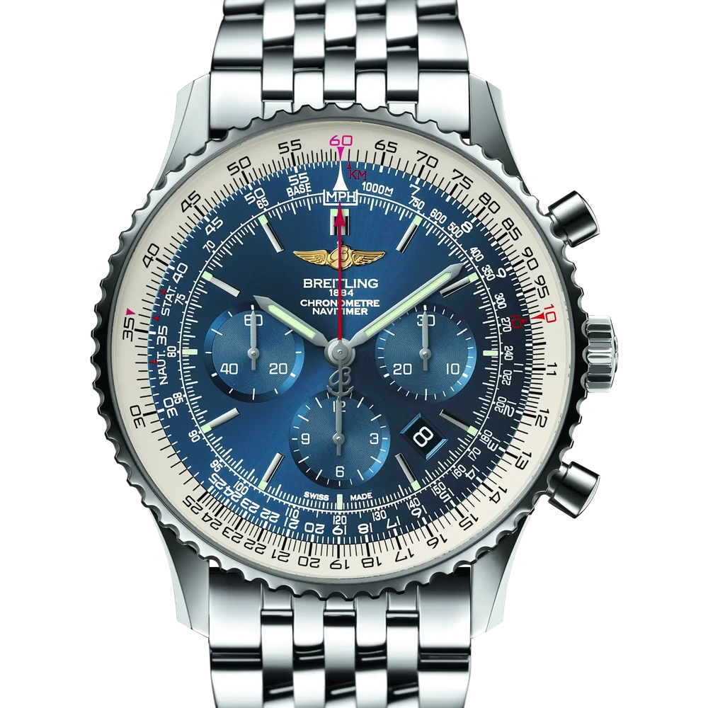 Breitling Navitimer B01 Chronograph 46, 46 mm, stainless steel, blue dial