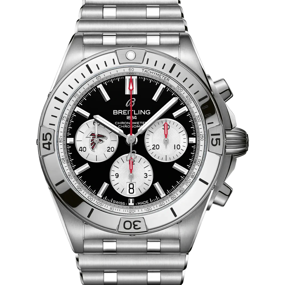 Breitling Chronomat B01 42 NFL Atlanta Falcons Edition, 42 mm, stainless steel, black dial