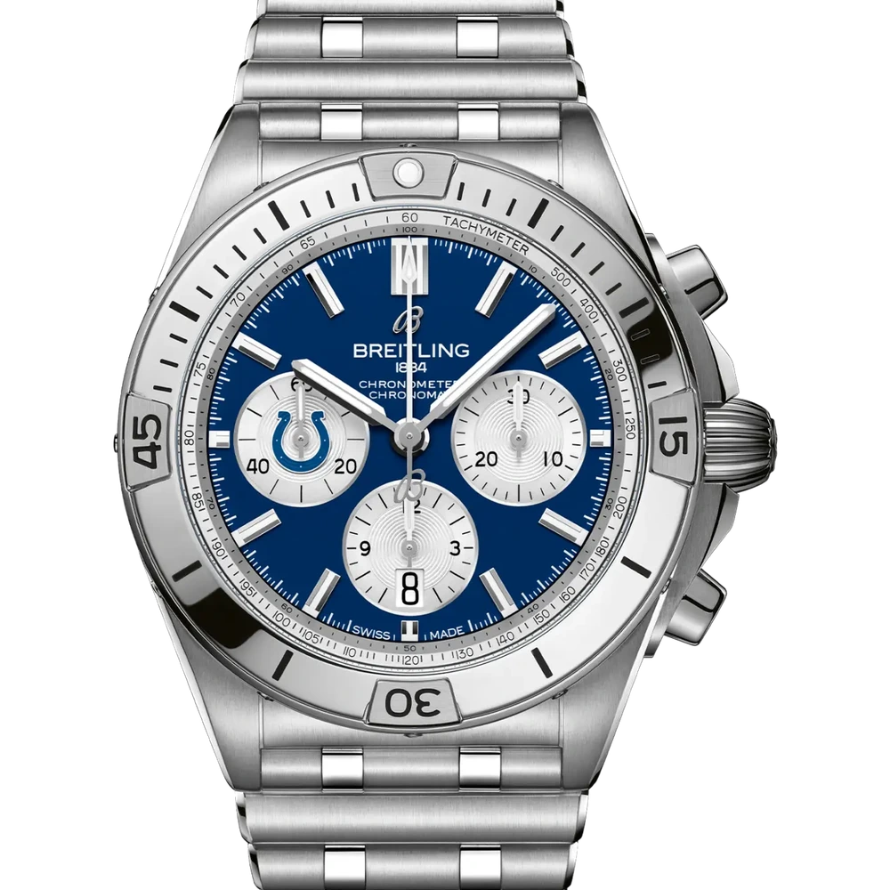 Breitling Chronomat B01 42 NFL Indianapolis Colts Edition, 42 mm, stainless steel, blue dial
