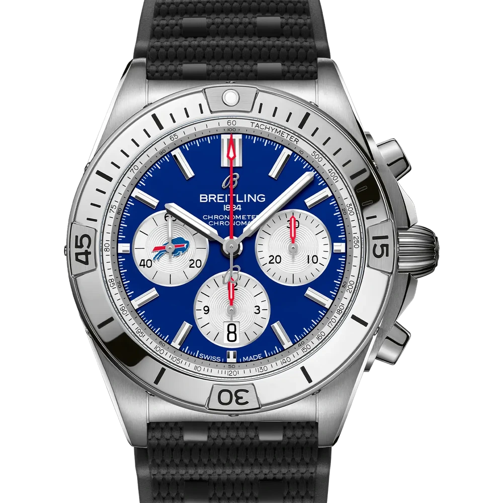 Breitling Chronomat B01 42 NFL Buffalo Bills Edition, 42 mm, stainless steel, blue dial