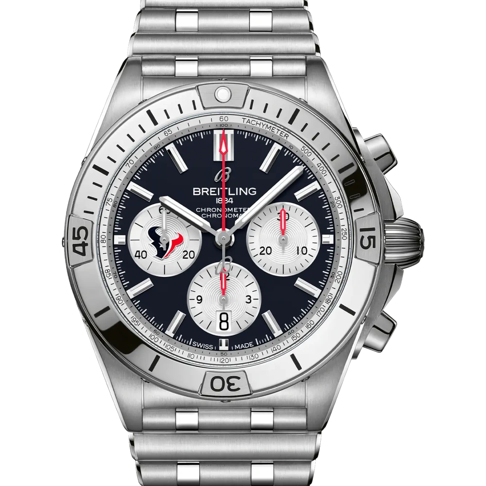 Breitling Chronomat B01 42 NFL Houston Texans Edition, 42 mm, stainless steel, blue dial