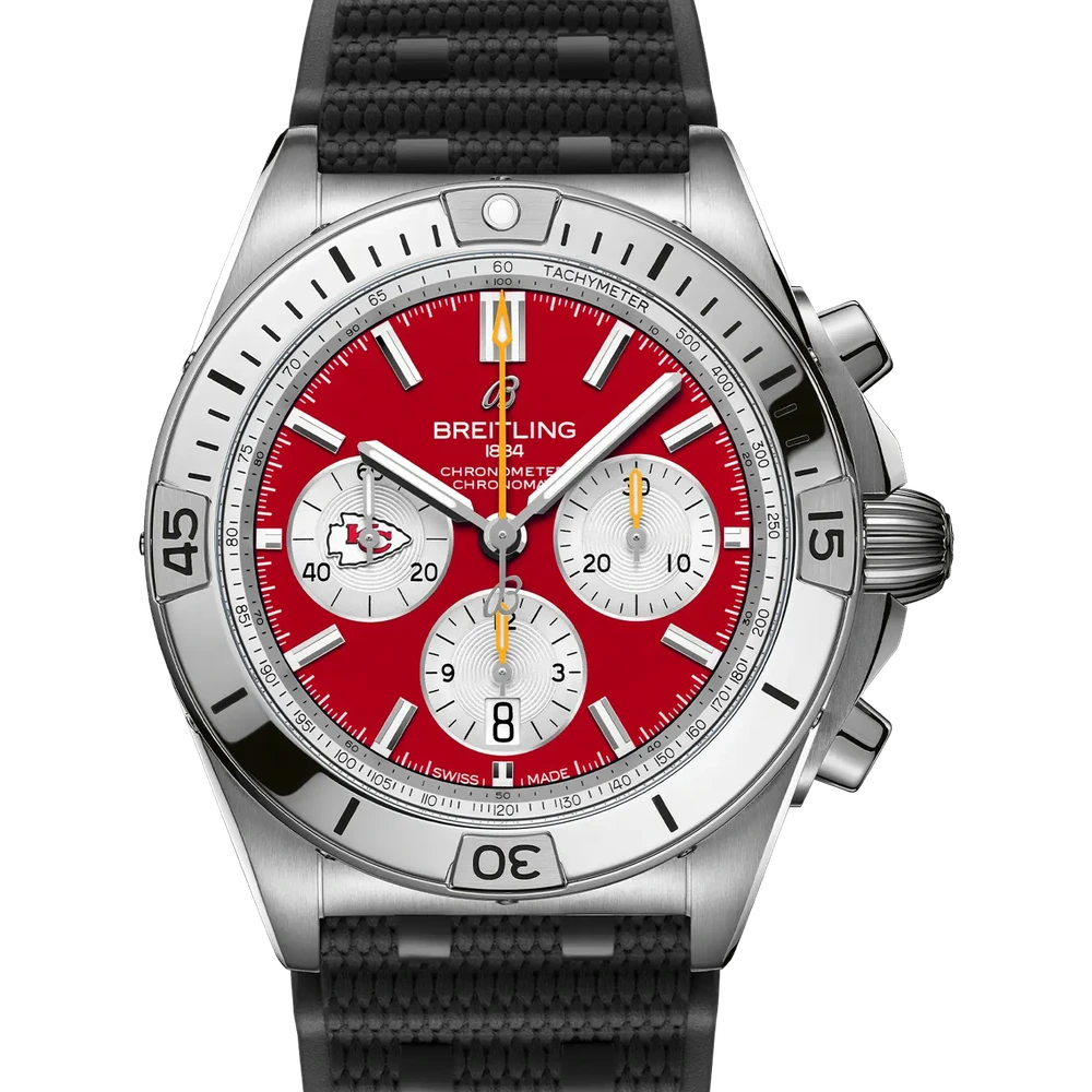 Breitling Chronomat B01 42 NFL Kansas City Chiefs Edition, 42 mm, stainless steel, red dial