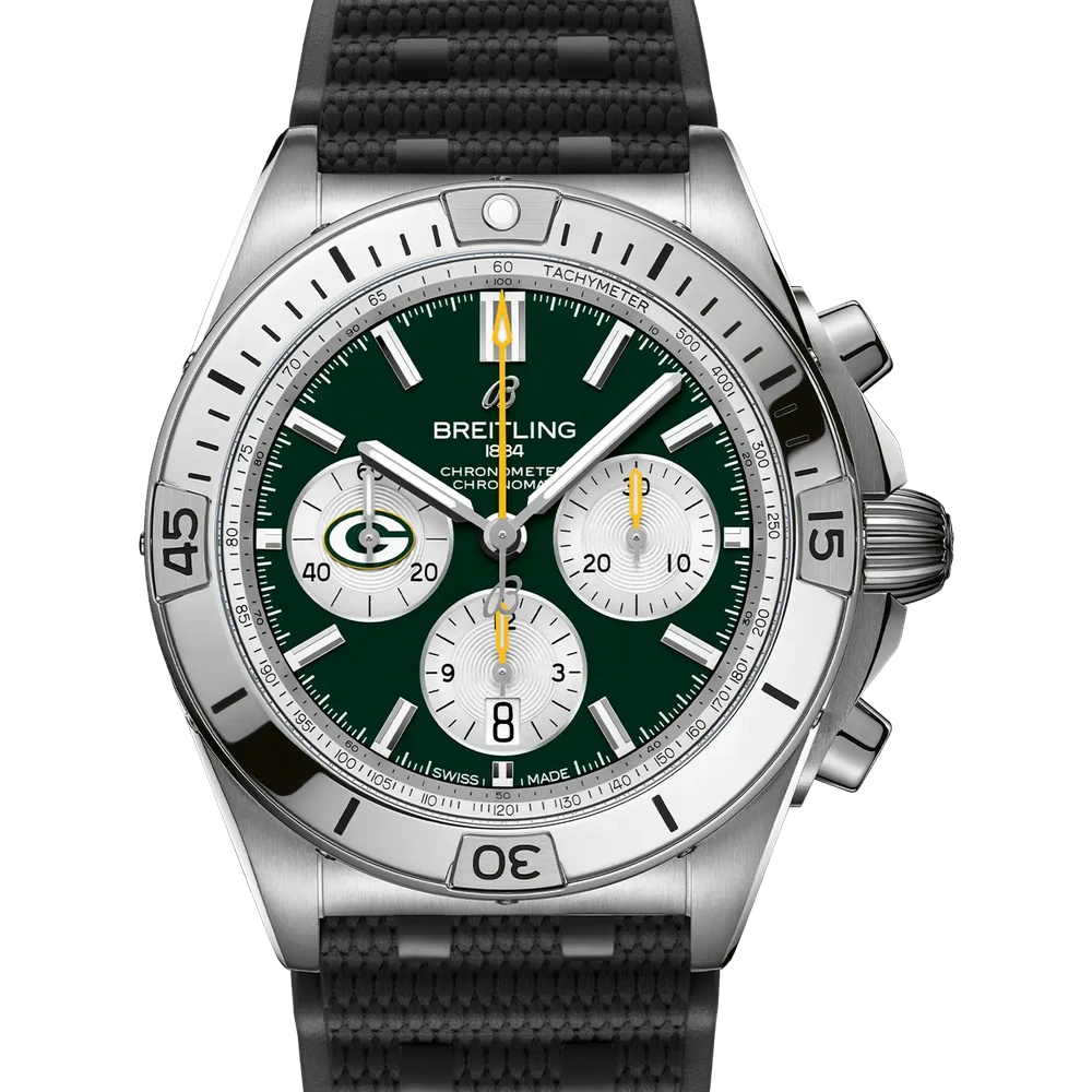 Breitling Chronomat B01 42 NFL Green Bay Packers Edition, 42 mm, stainless steel, green dial