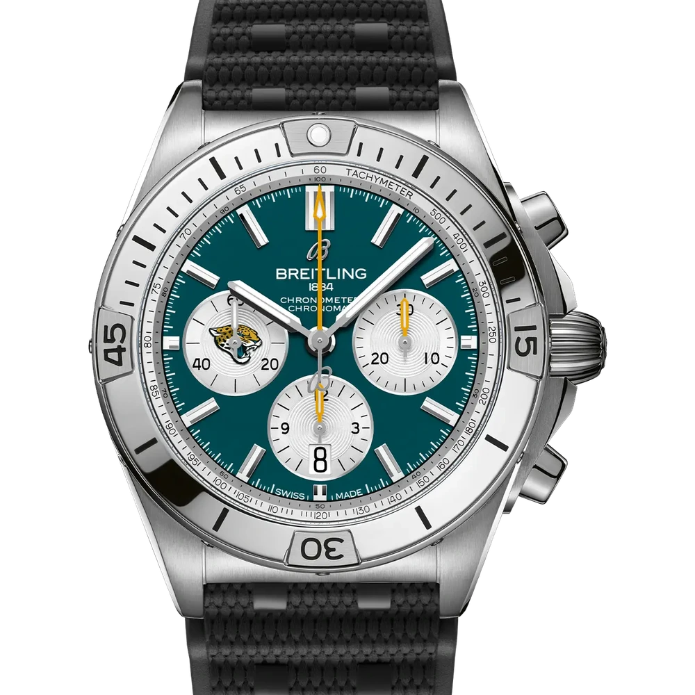 Breitling Chronomat B01 42 NFL Jacksonville Jaguars Edition, 42 mm, stainless steel, green dial