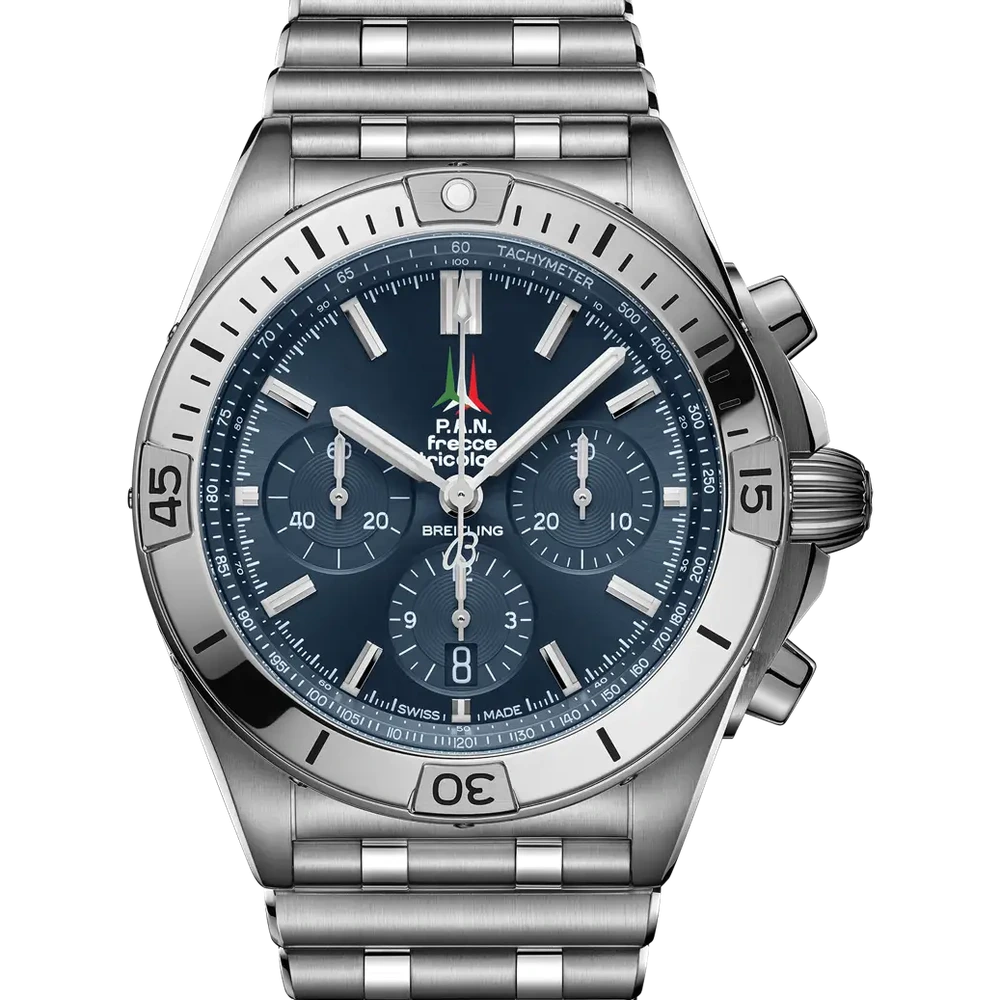 Breitling Chronomat B01 42 Frecce Tricolori, 42 mm, stainless steel, blue dial