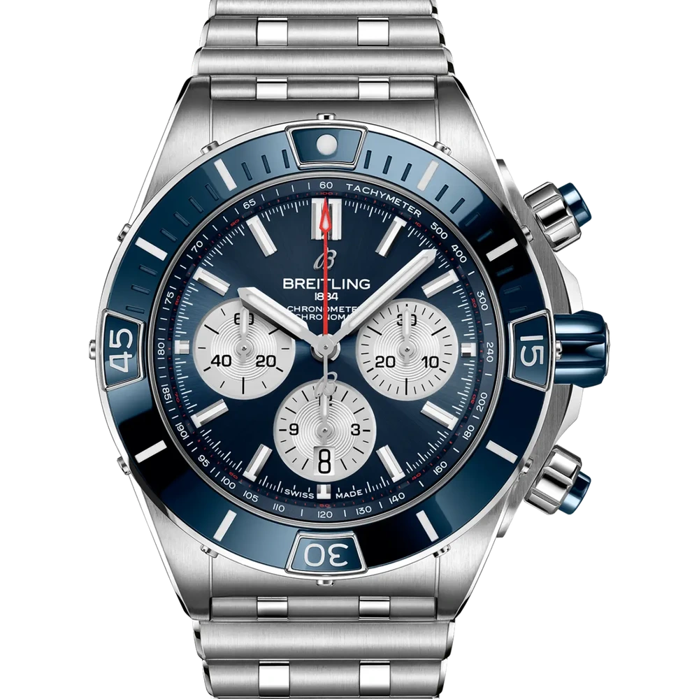 Breitling Super Chronomat B01 44, 44 mm, stainless steel, blue dial