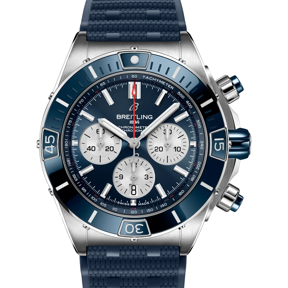 Breitling Super Chronomat B01 44, 44 mm, stainless steel, blue dial