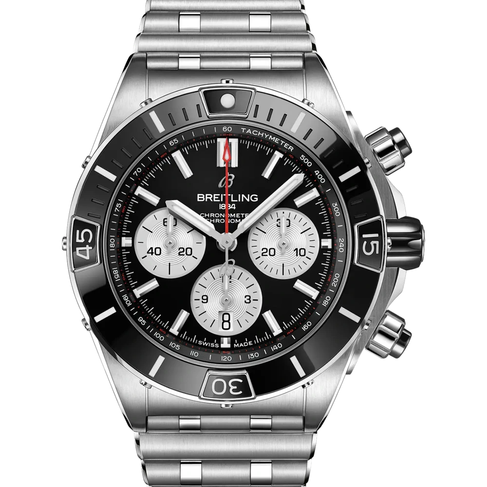 Breitling Super Chronomat B01 44, 44 mm, stainless steel, black dial
