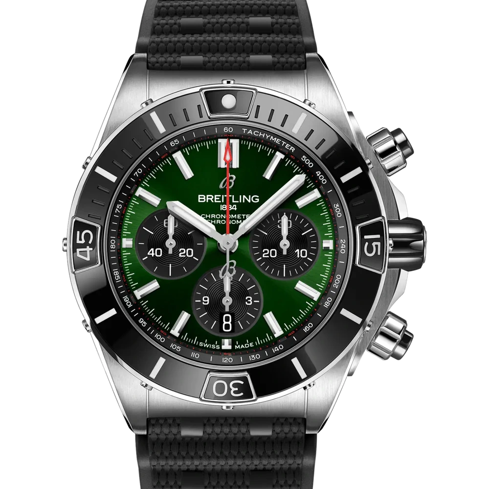 Breitling Super Chronomat B01 44, 44 mm, stainless steel, green dial