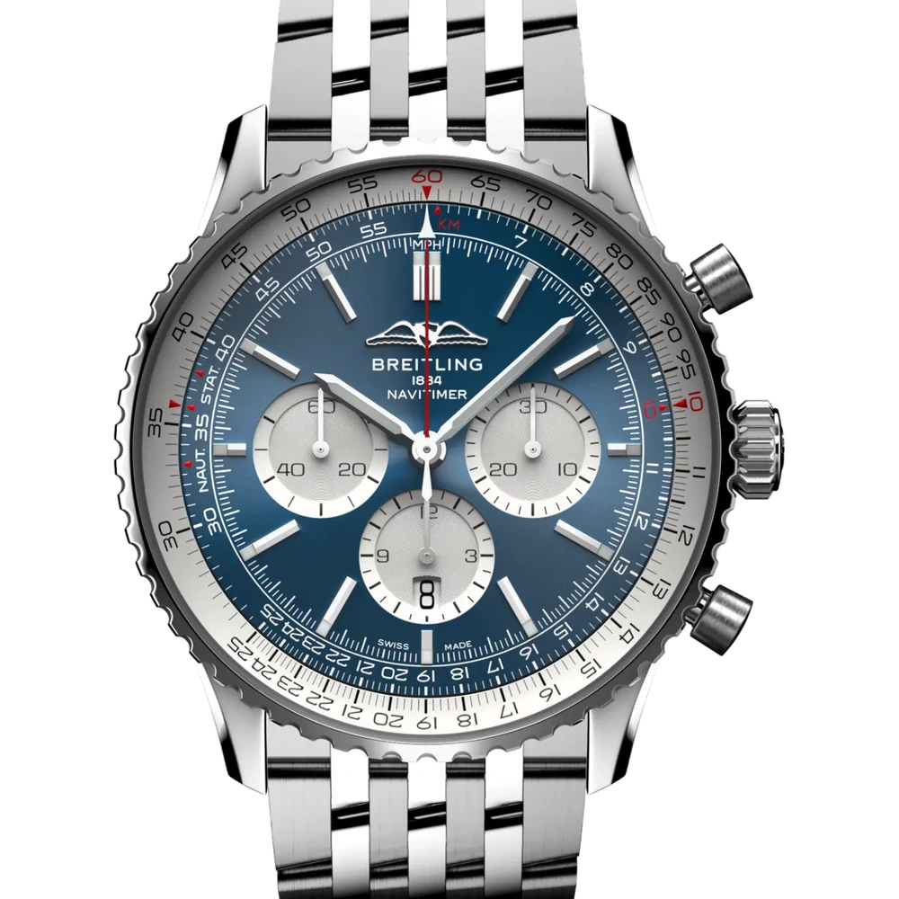 Breitling Navitimer B01 Chronograph 46, 46 mm, stainless steel, blue dial
