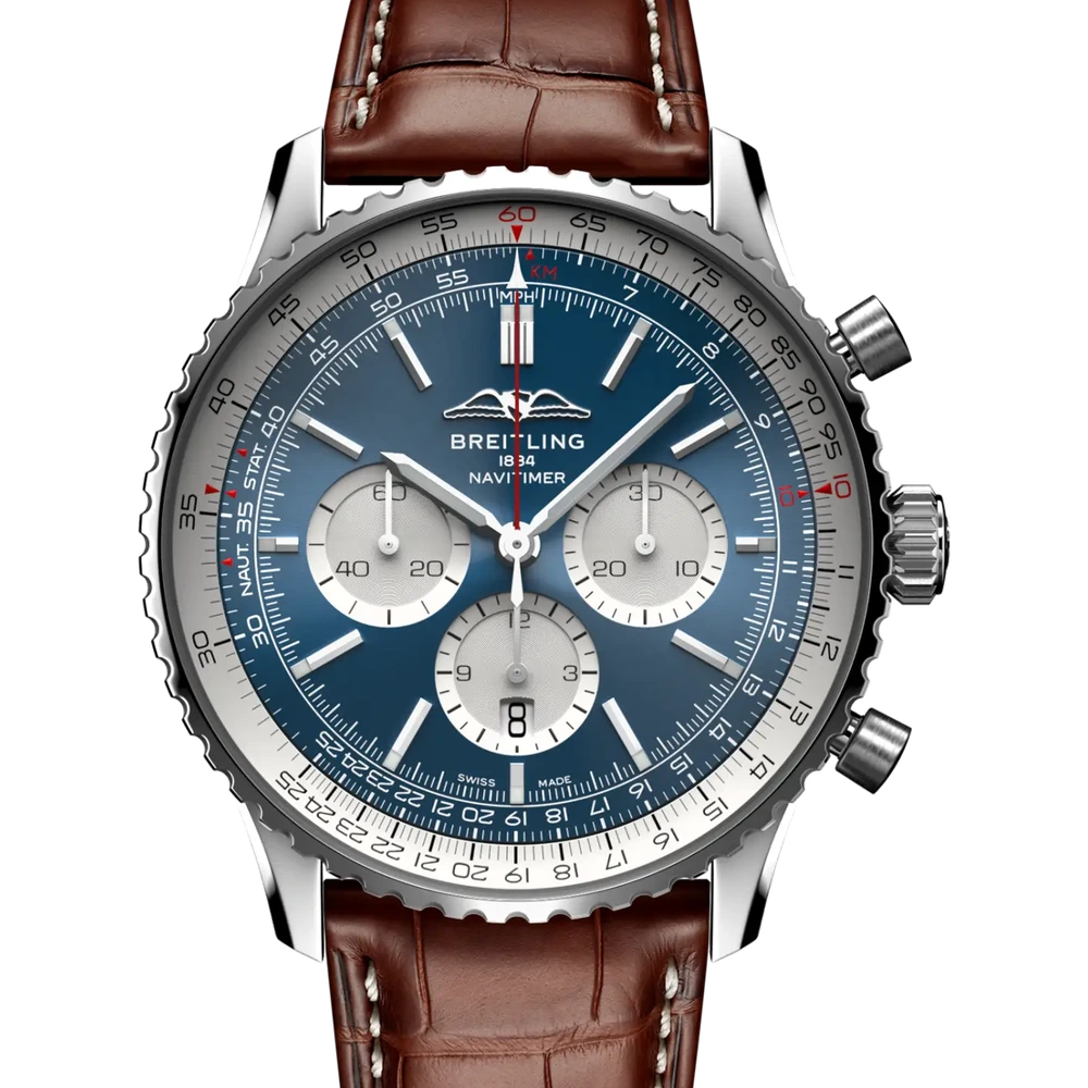 Breitling Navitimer B01 Chronograph 46, 46 mm, stainless steel, blue dial