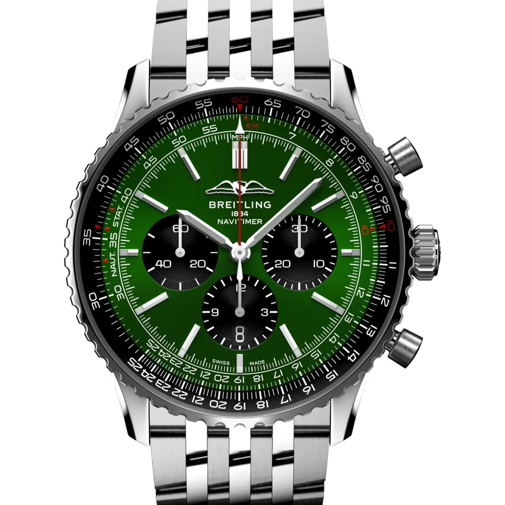 Breitling Navitimer B01 Chronograph 46, 46 mm, stainless steel, green dial