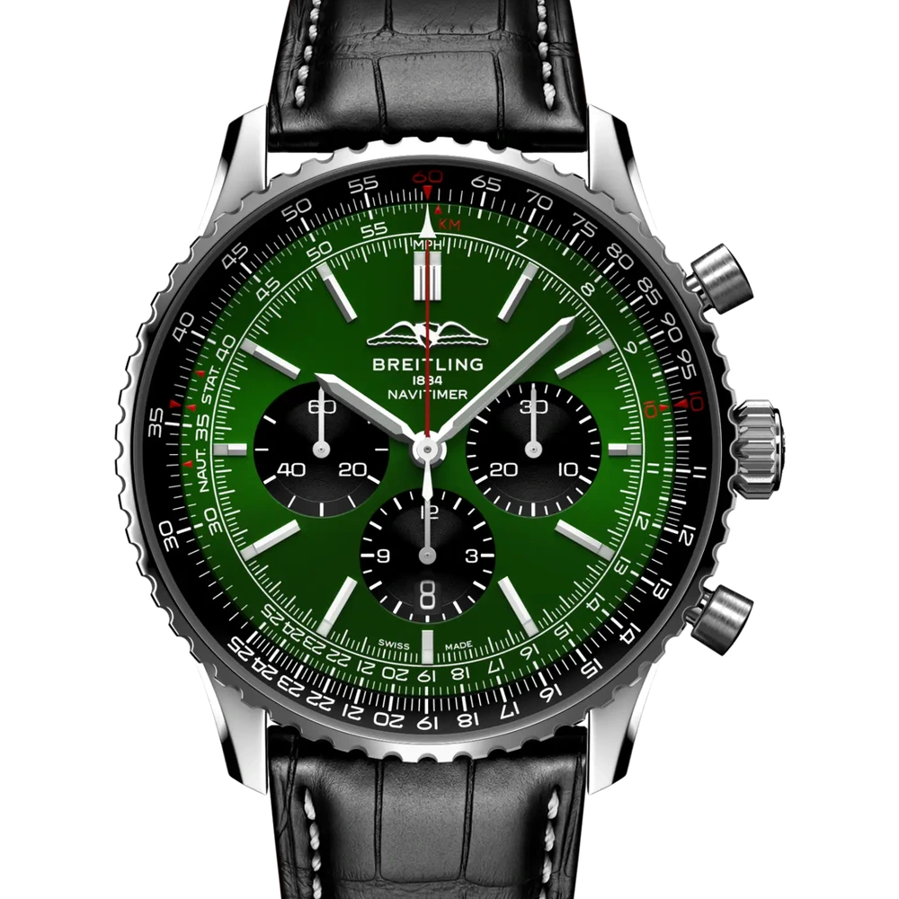 Breitling Navitimer B01 Chronograph 46, 46 mm, stainless steel, green dial