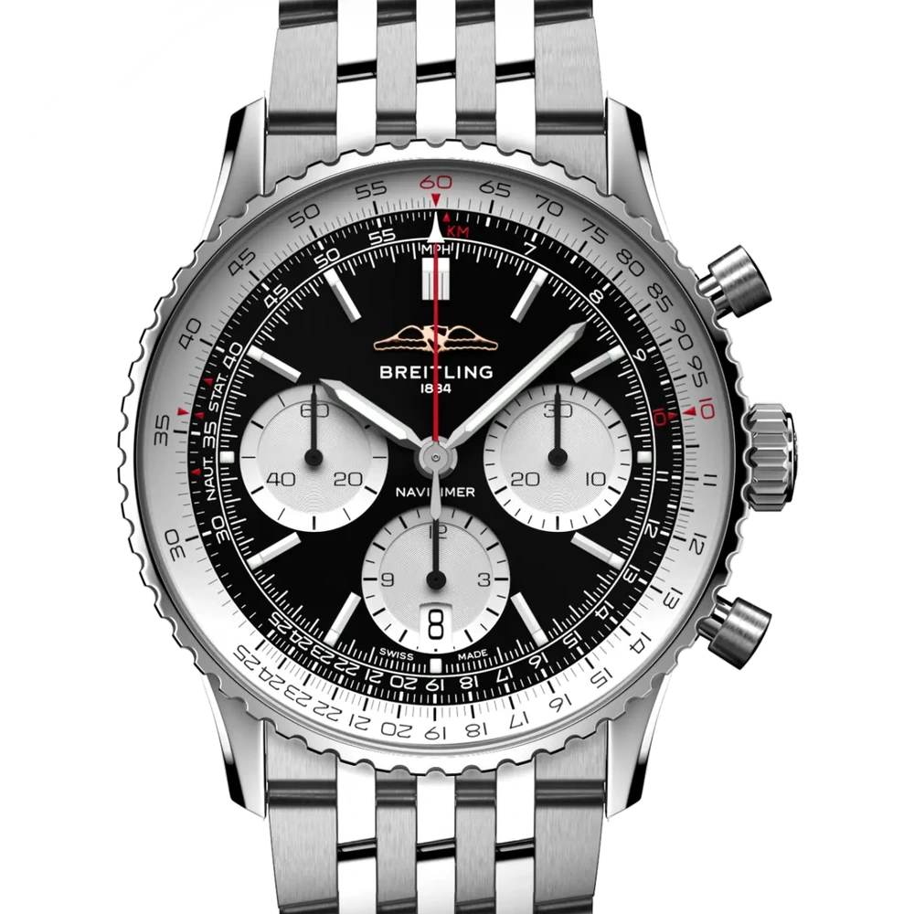 Breitling Navitimer B01 Chronograph 41, 41 mm, stainless steel, black dial