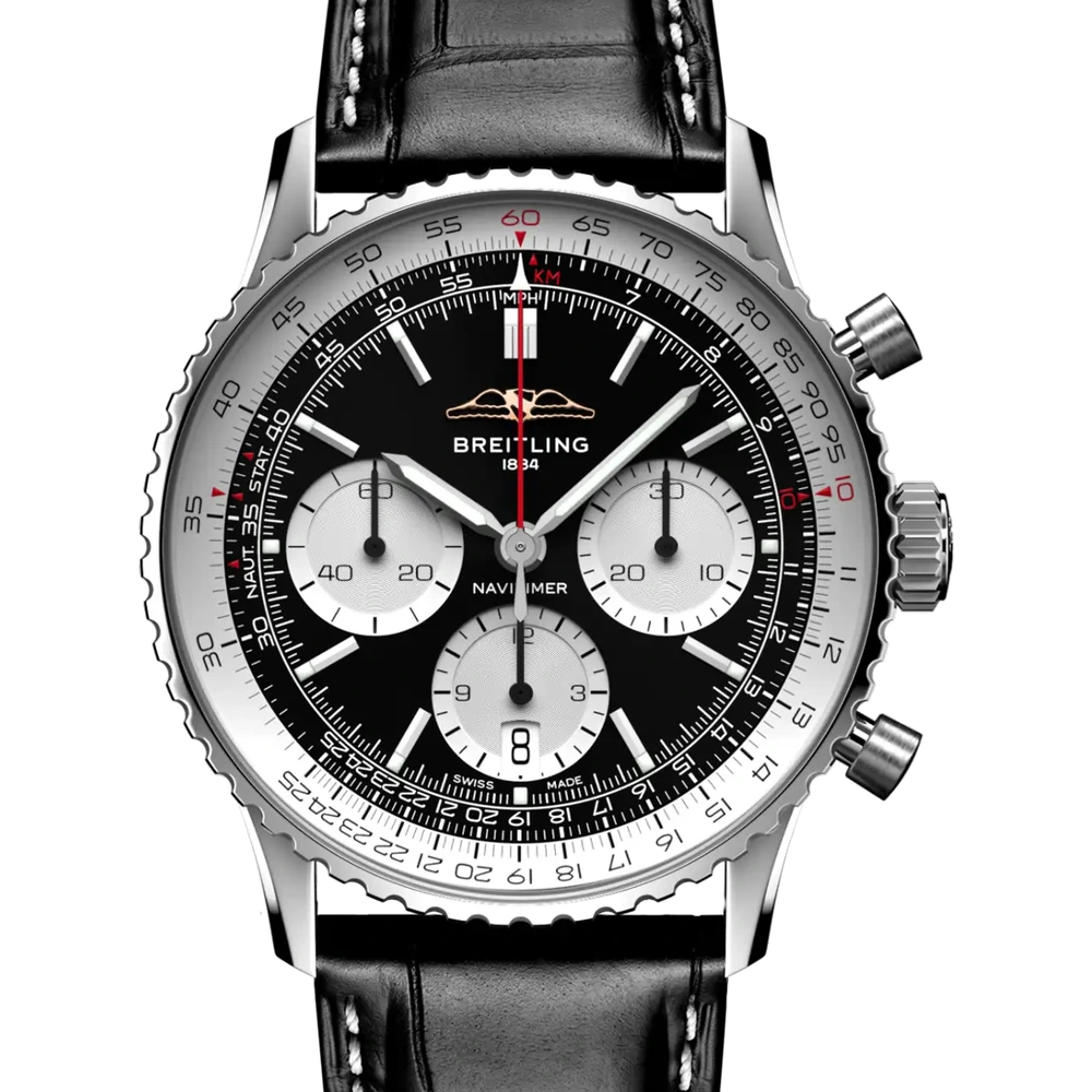 Breitling Navitimer B01 Chronograph 41, 41 mm, stainless steel, black dial