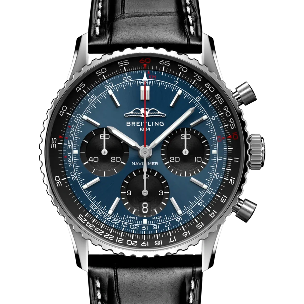 Breitling Navitimer B01 Chronograph 41, 41 mm, stainless steel, blue dial