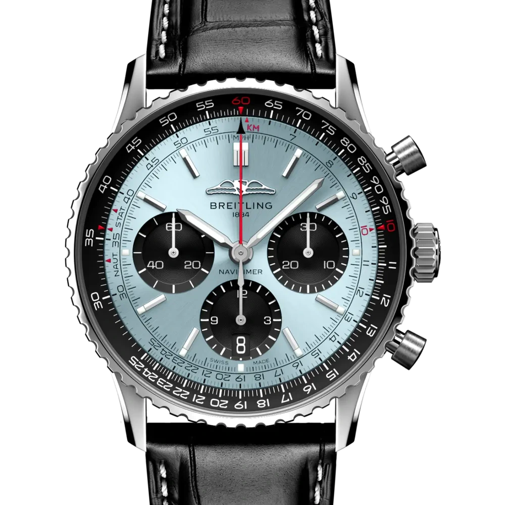 Breitling Navitimer B01 Chronograph 41, 41 mm, stainless steel, ice blue dial
