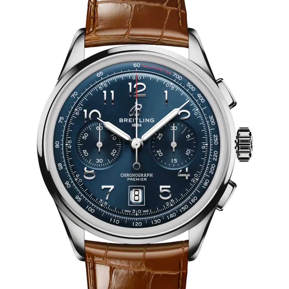 Breitling Premier B01 Chronograph 42, 42 mm, stainless steel, blue dial