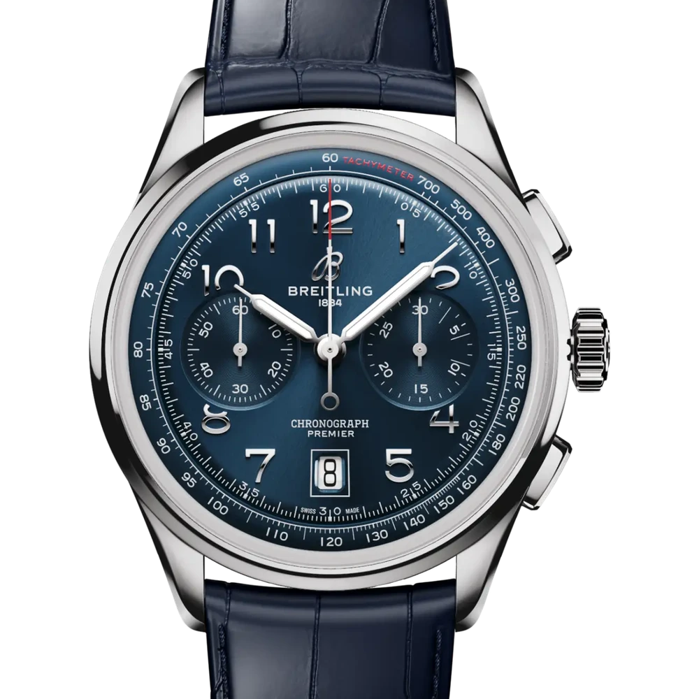 Breitling Premier B01 Chronograph 42, 42 mm, stainless steel, blue dial