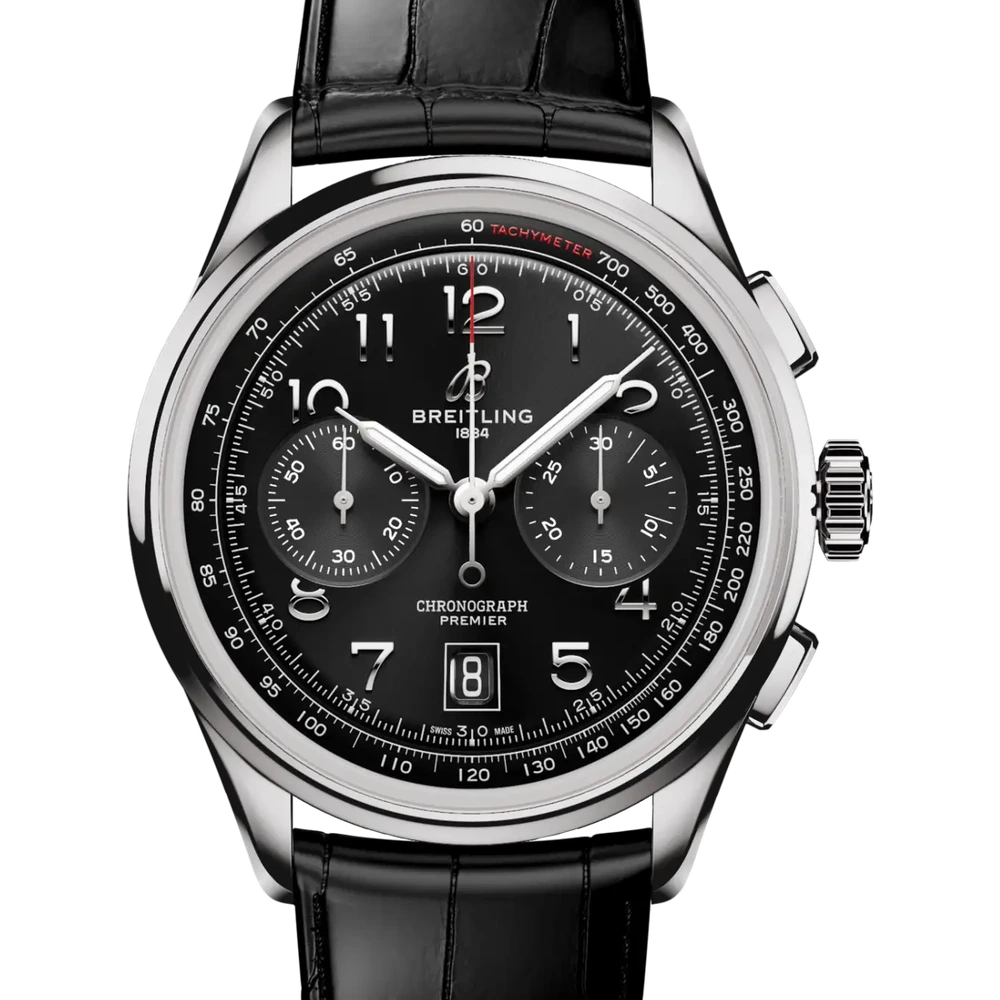 Breitling Premier B01 Chronograph 42, 42 mm, stainless steel, black dial