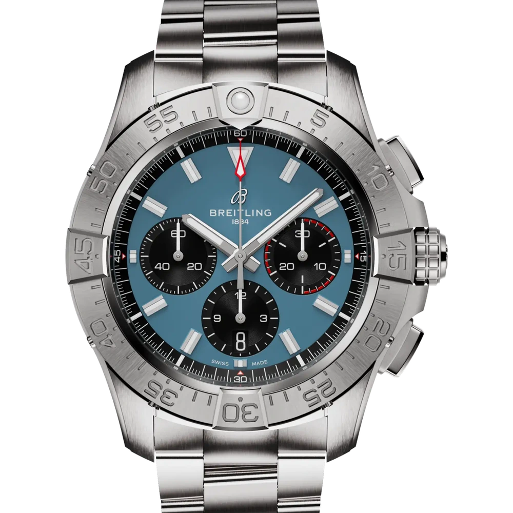 Breitling Avenger B01 Chronograph 44, 44 mm, stainless steel, blue dial