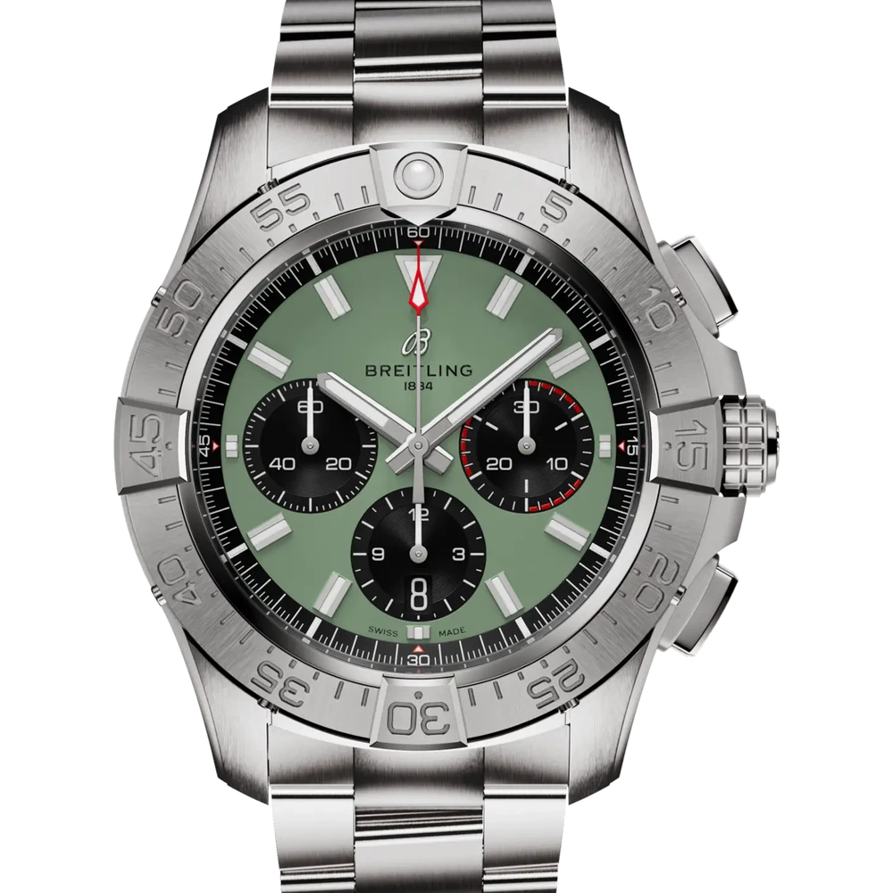 Breitling Avenger B01 Chronograph 44, 44 mm, stainless steel, green dial