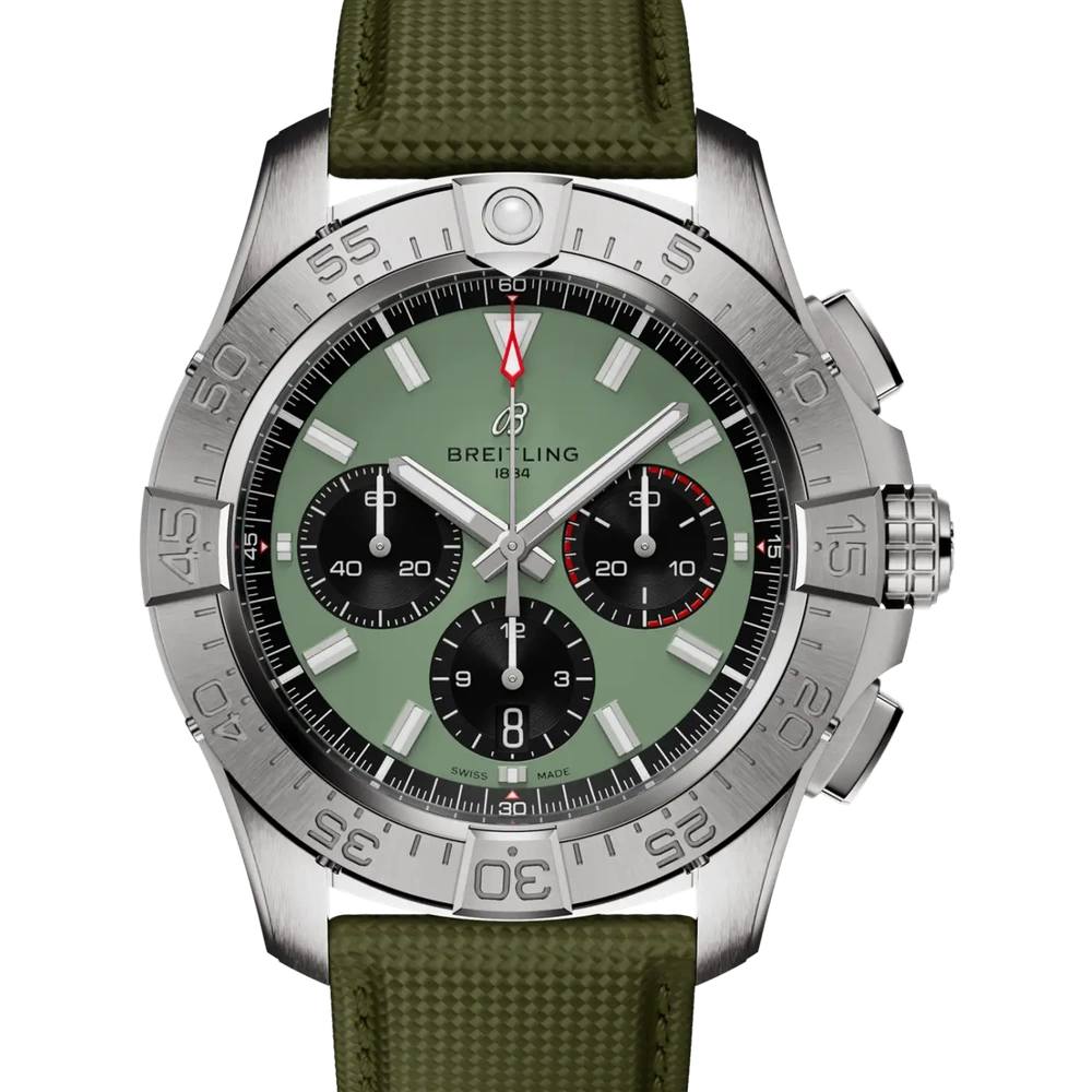 Breitling Avenger B01 Chronograph 44, 44 mm, stainless steel, green dial