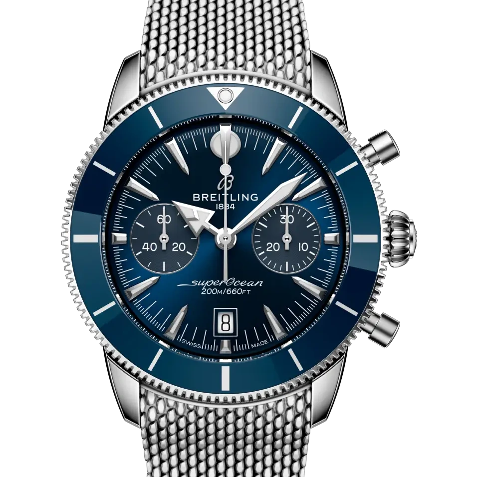 Breitling Superocean Heritage B01 Chronograph 42, 42 mm, stainless steel, blue dial