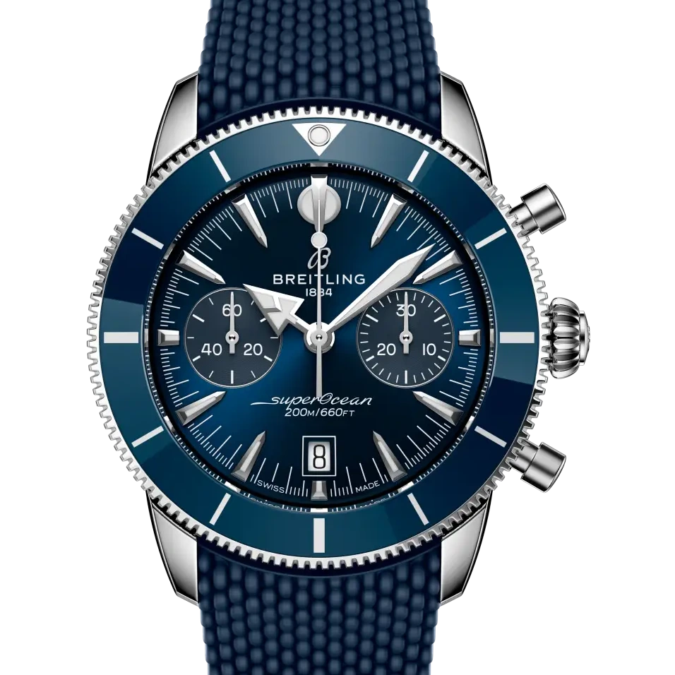 Breitling Superocean Heritage B01 Chronograph 42, 42 mm, stainless steel, blue dial