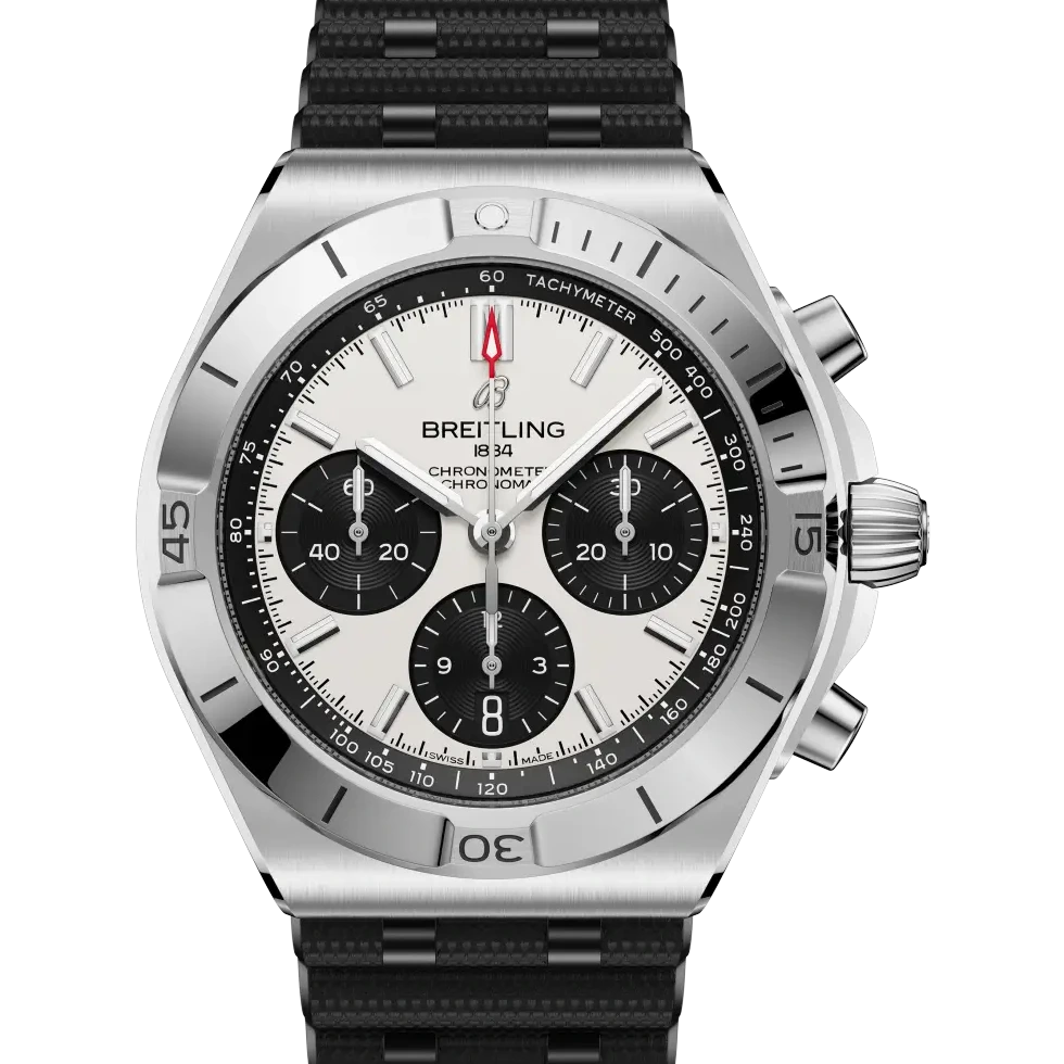 Breitling Chronomat B01 Chronograph 42, 42 mm, stainless steel, white dial
