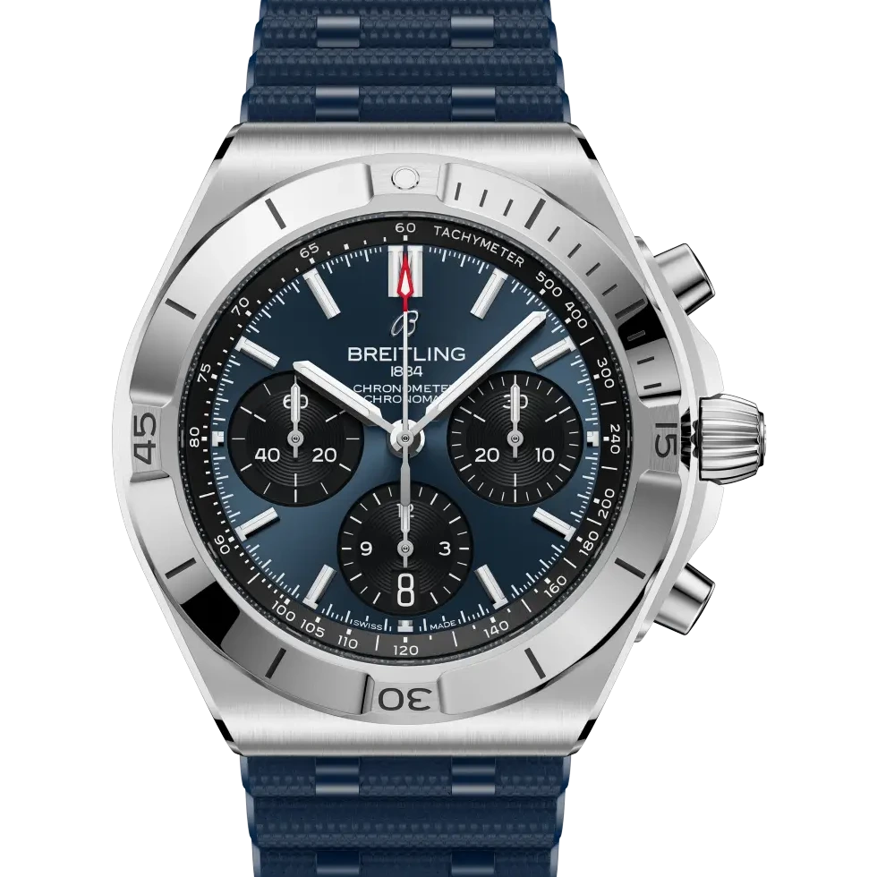 Breitling Chronomat B01 Chronograph 42, 42 mm, stainless steel, blue dial