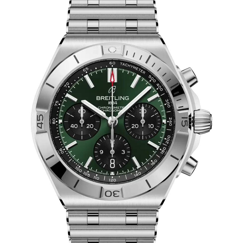 Breitling Chronomat B01 Chronograph 42, 42 mm, stainless steel, green dial