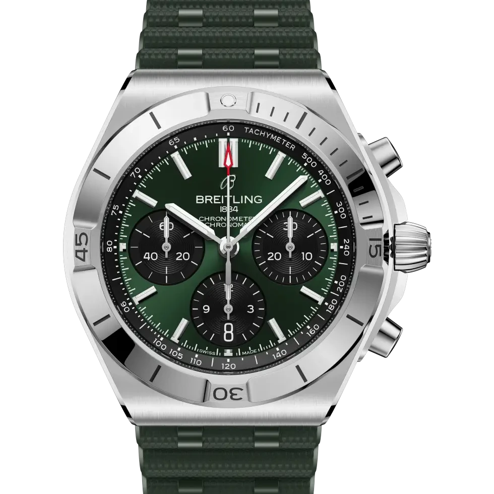 Breitling Chronomat B01 Chronograph 42, 42 mm, stainless steel, green dial