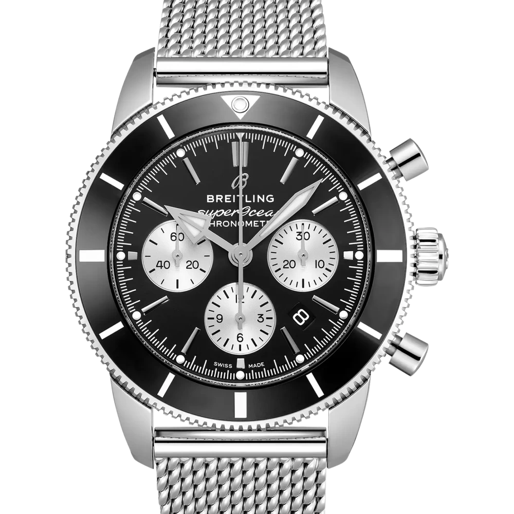 Breitling Superocean Heritage B01 Chronograph 44, 44 mm, stainless steel, black dial