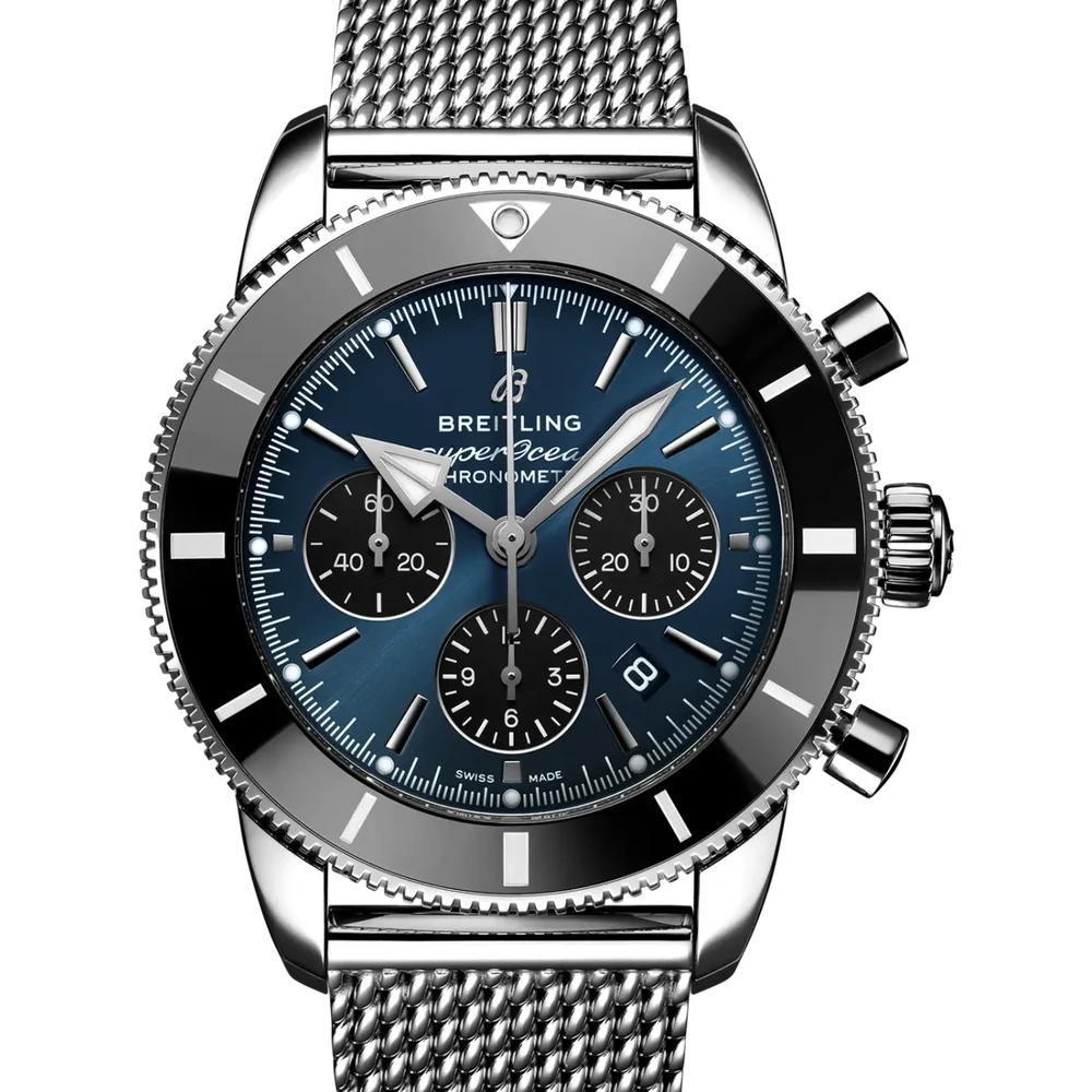 Breitling Superocean Heritage B01 Chronograph 44, 44 mm, stainless steel, blue dial