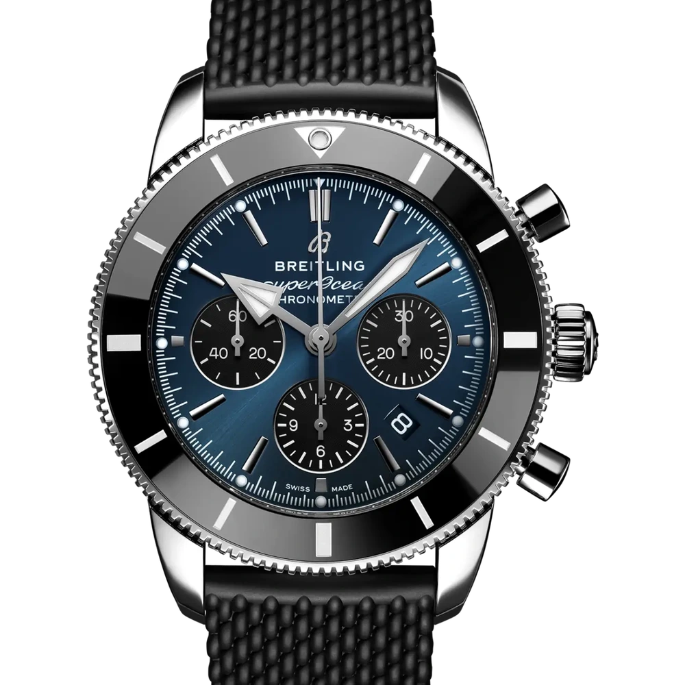 Breitling Superocean Heritage B01 Chronograph 44, 44 mm, stainless steel, blue dial