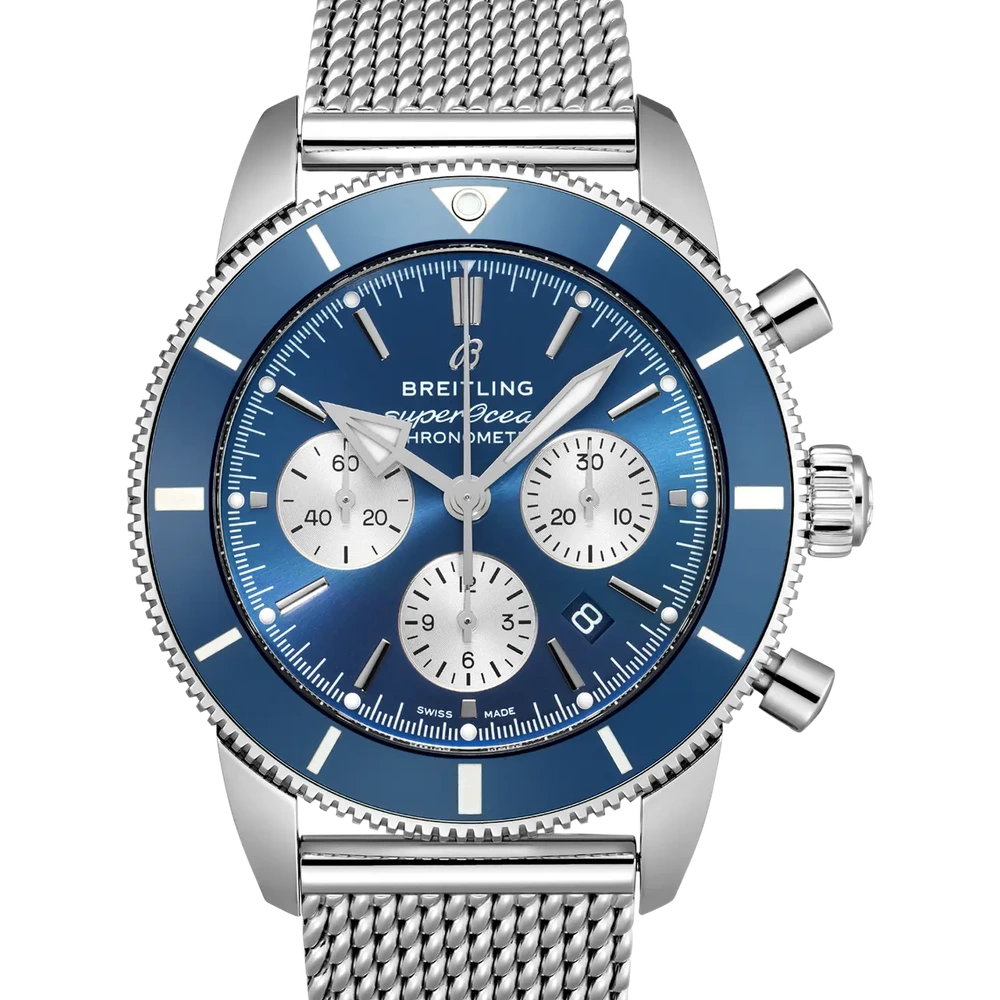 Breitling Superocean Heritage B01 Chronograph 44, 44 mm, stainless steel, blue dial