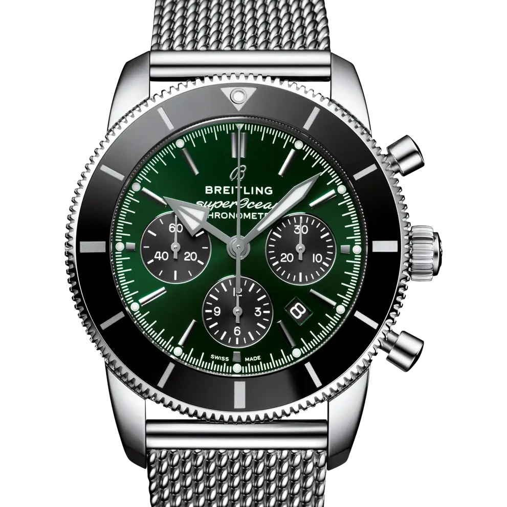 Breitling Superocean Heritage B01 Chronograph 44 Limited Edition, 44 mm, stainless steel, green dial