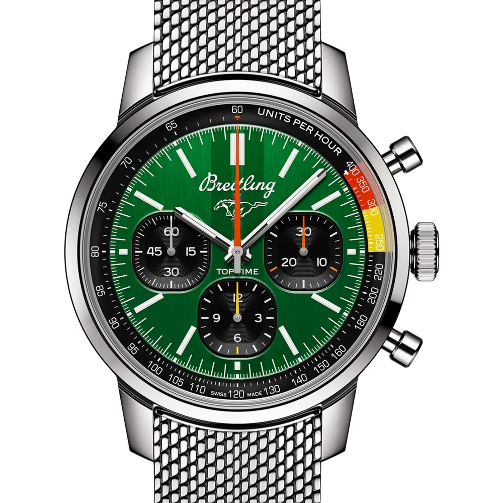 Breitling Top Time B01 Ford Mustang, 41 mm, stainless steel, green dial