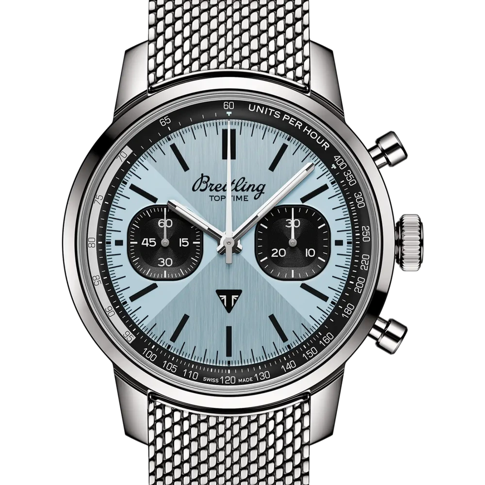 Breitling Top Time B01 Triumph, 41 mm, stainless steel, ice blue dial