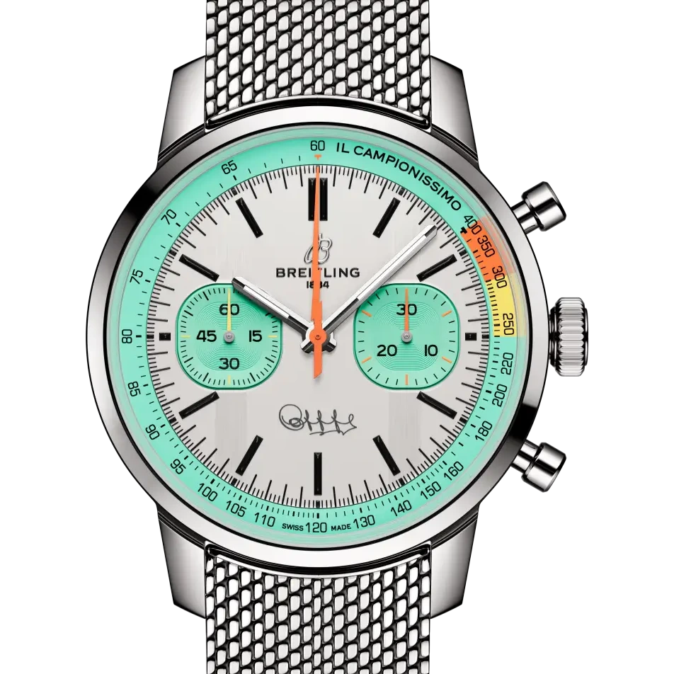 Breitling Top Time B01 Fausto Coppi, 41 mm, stainless steel, white dial