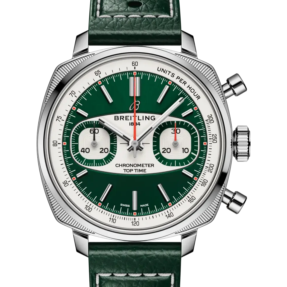 Breitling Top Time B01 Racing, 38 mm, stainless steel, green dial